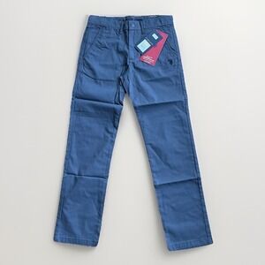 NWT US Polo Assn Boy's 12 Flat Front Chino Performance Pants Gray Casual Preppy